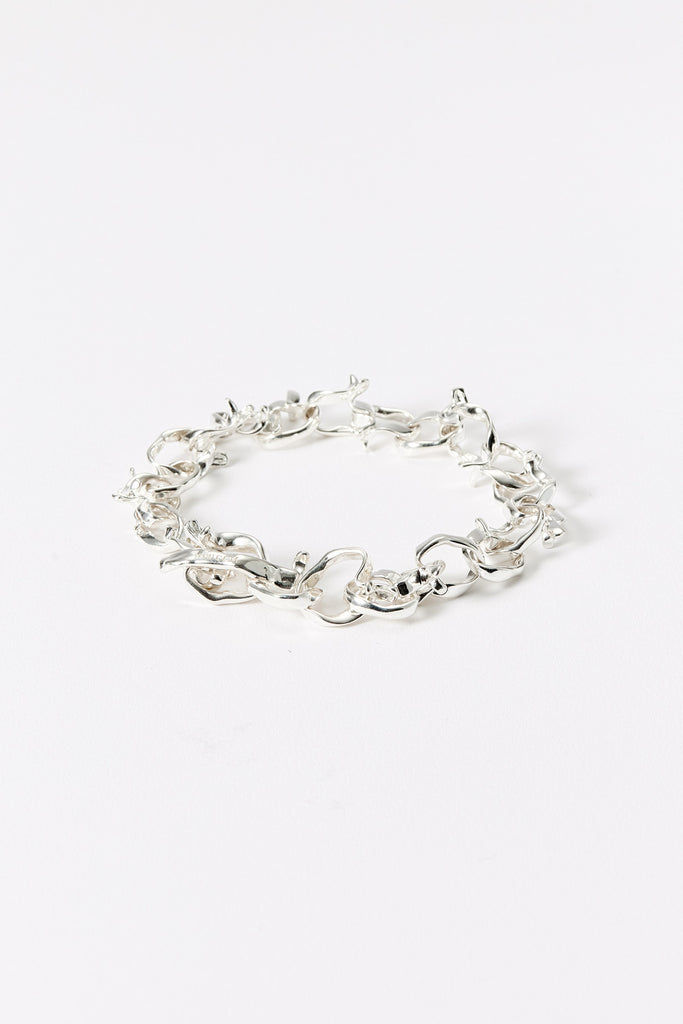 Hammer-crafted Silver Link Bracelet, Large