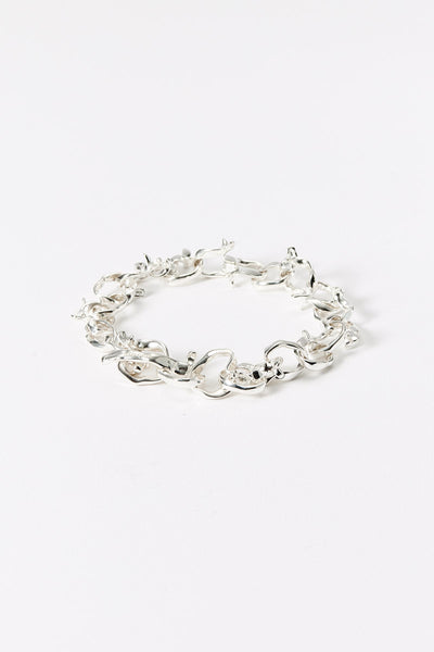 Hammer-crafted Silver Link Bracelet, Large