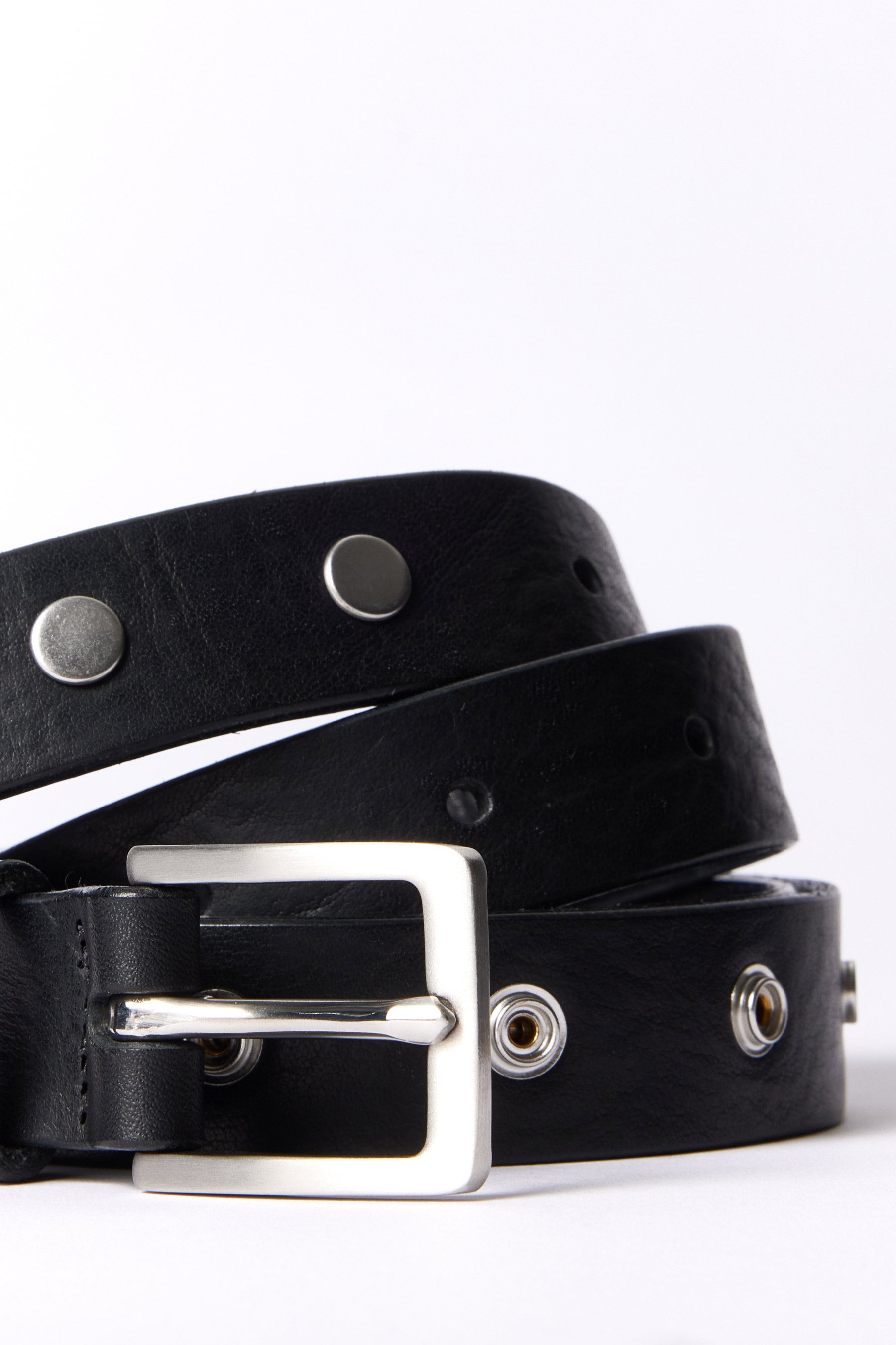 Black Extended Calf Leather Belt