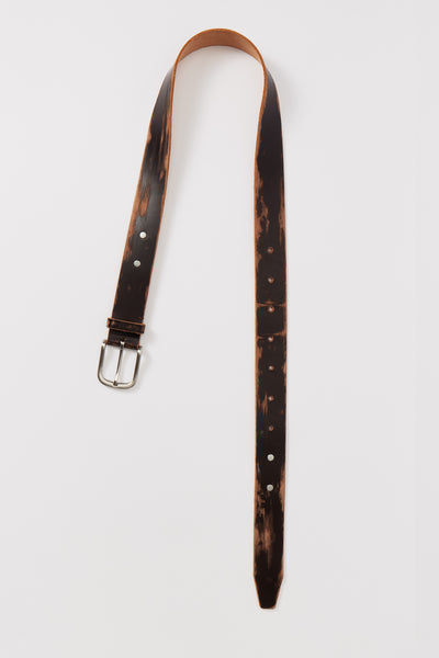 Brown Brushed Calf Leather Belt