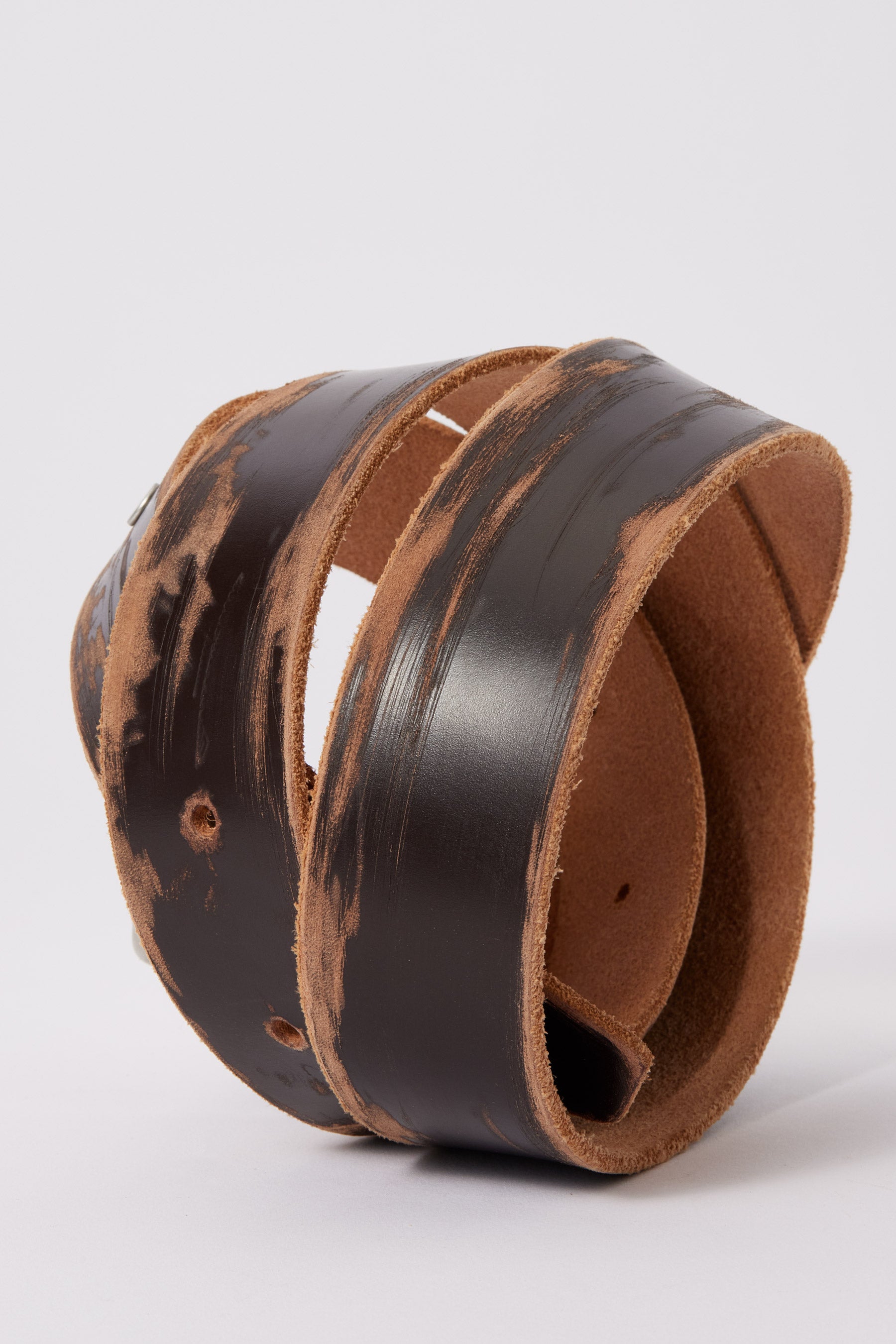 Brown Brushed Calf Leather Belt