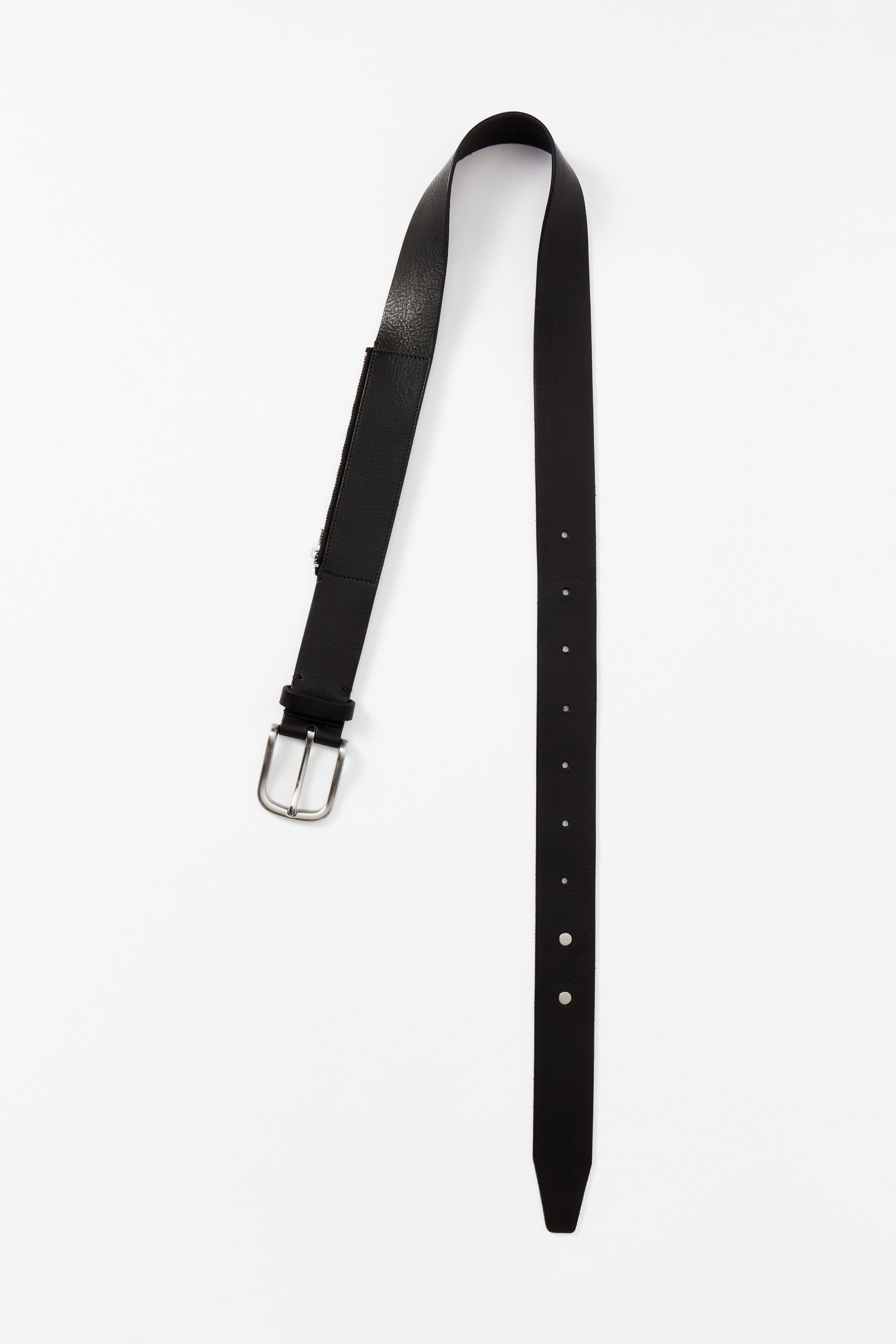 Black Calf Leather Coins-belt