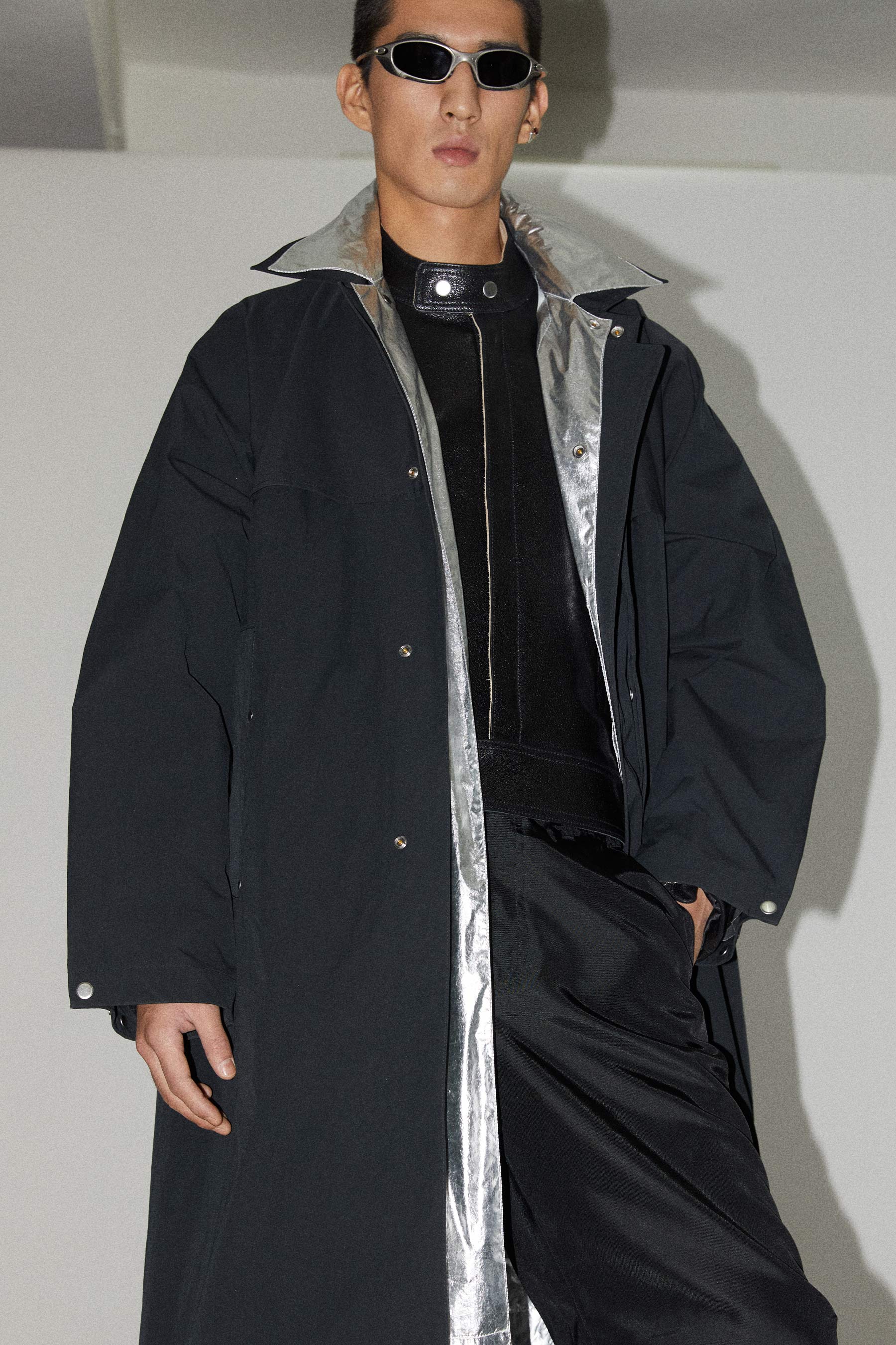 Black Rectangle Oversized Coat