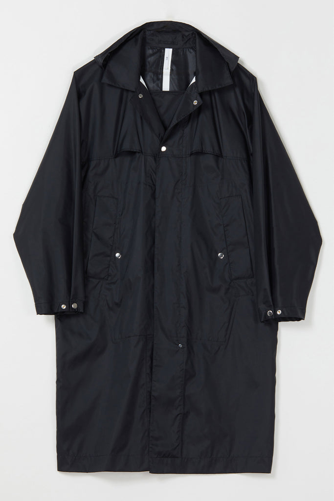 Black Waterproof Rectangle Oversized Coat