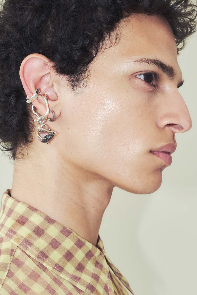 Pink Rhodochrosite Ear Cuff