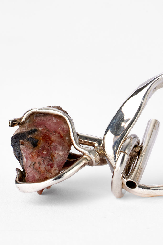 Pink Rhodochrosite Ear Cuff