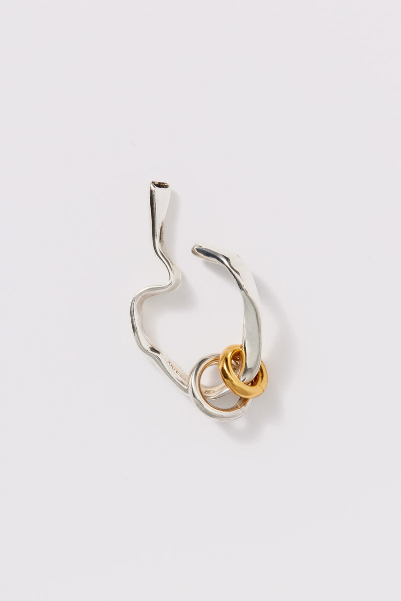 Silver Ear Cuff with Gold Removable Rings