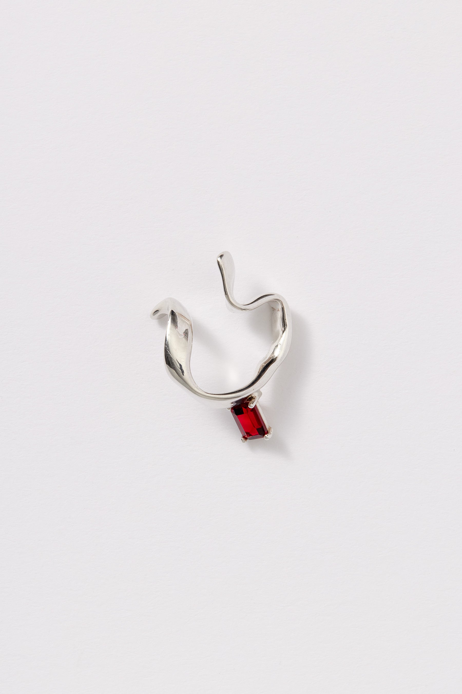 Red Garnet Diminished Ear Cuff