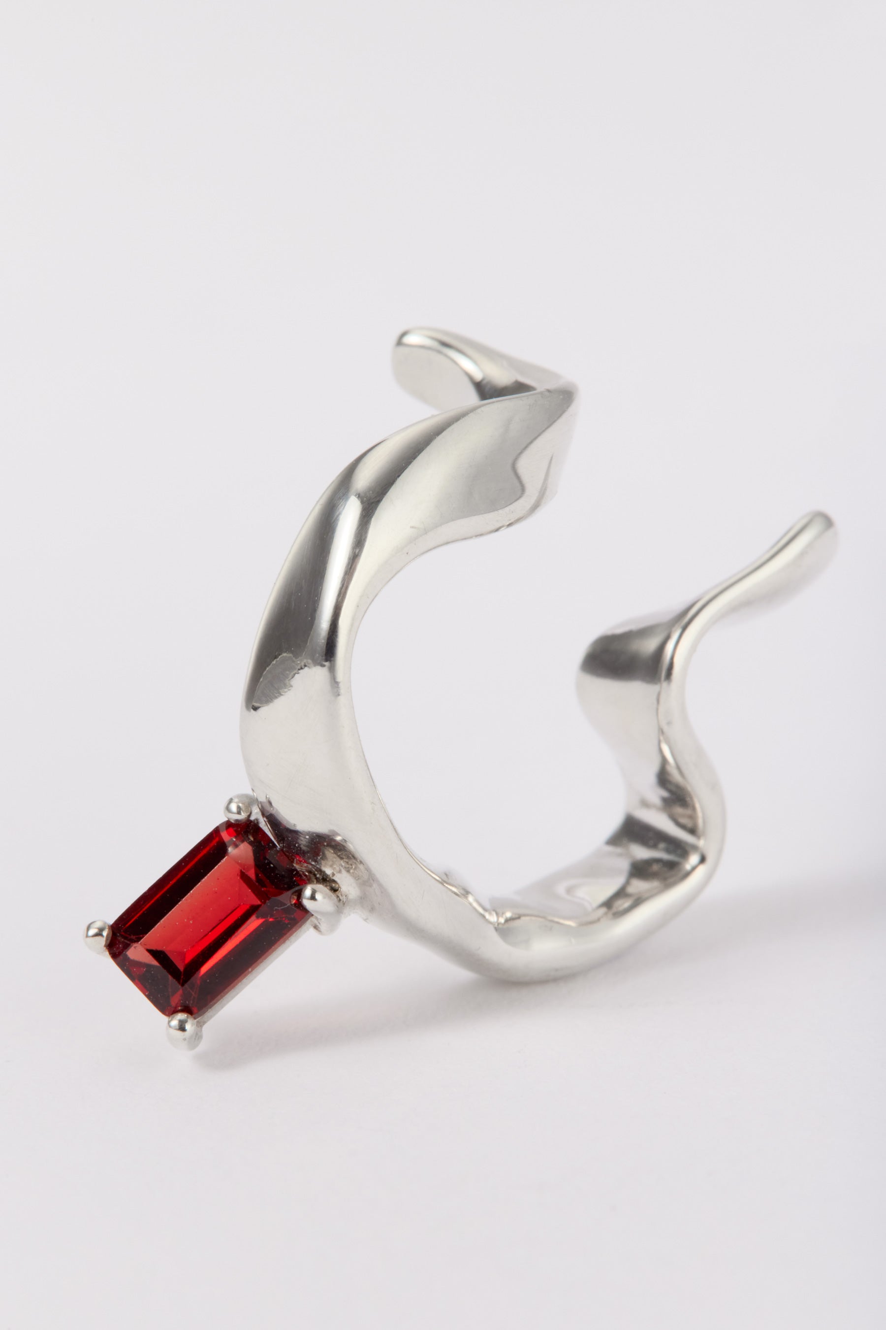 Red Garnet Diminished Ear Cuff