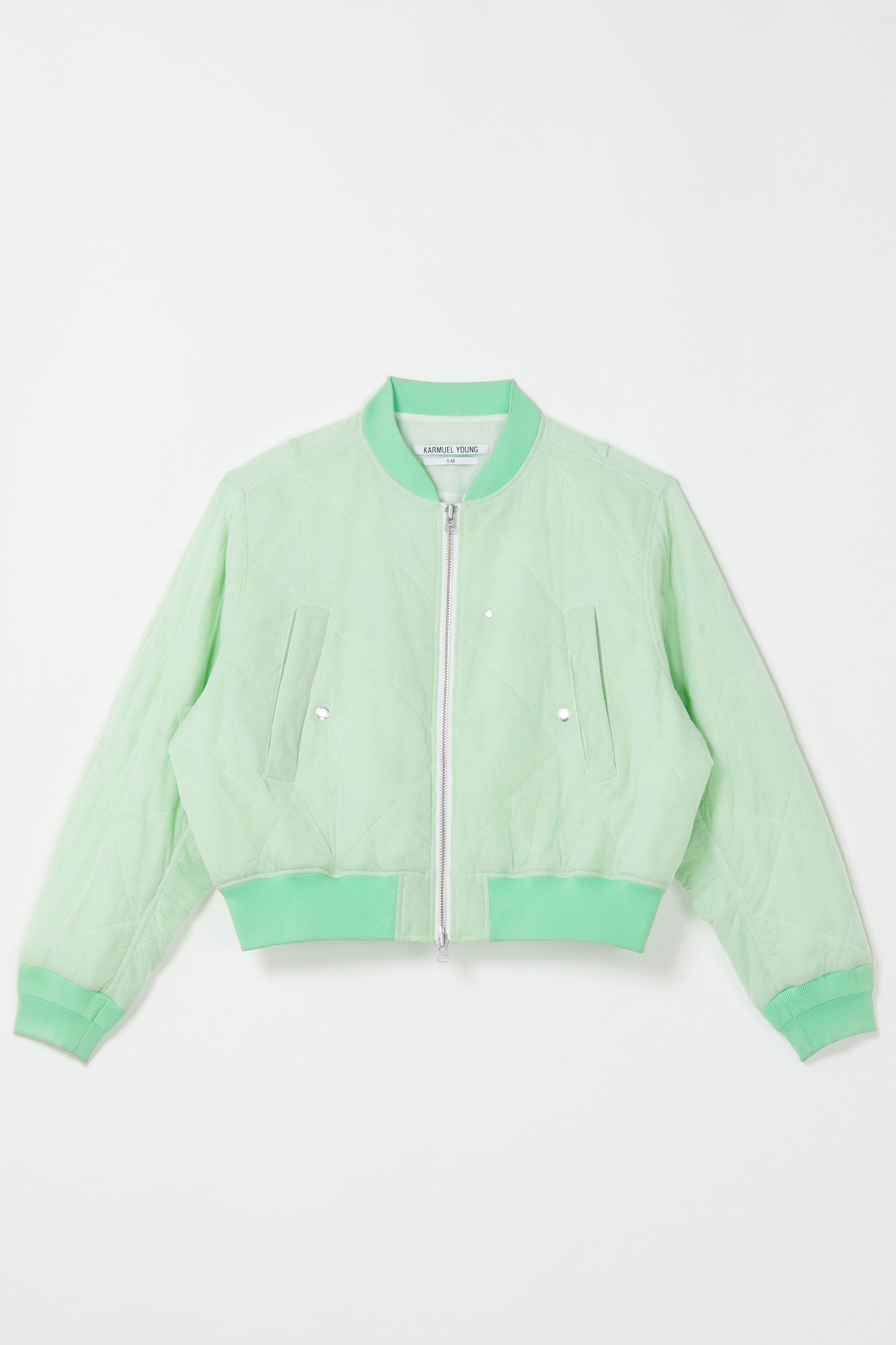 Green Padded Cropped Bulk Jacket