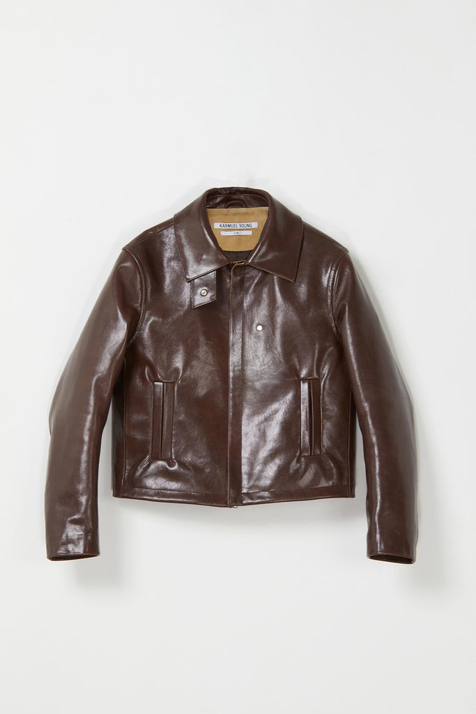 Brown 2-way Pocket Goat Leather Jacket