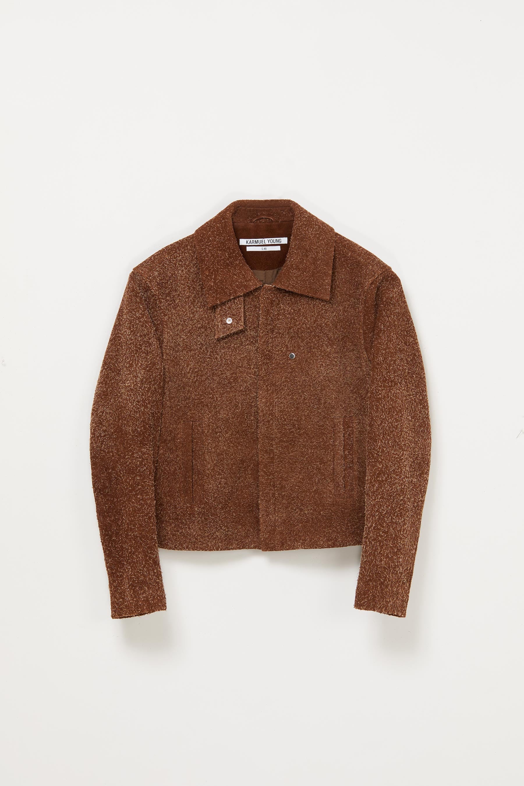 Brown Square Fury Suede Jacket