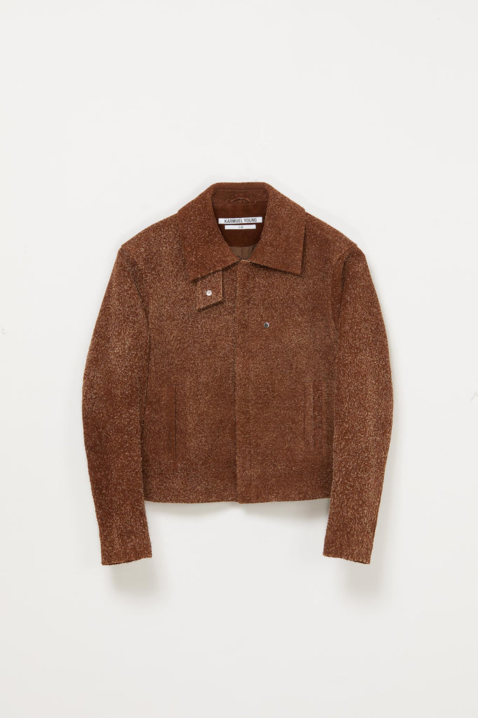 Brown Square Fury Suede Jacket