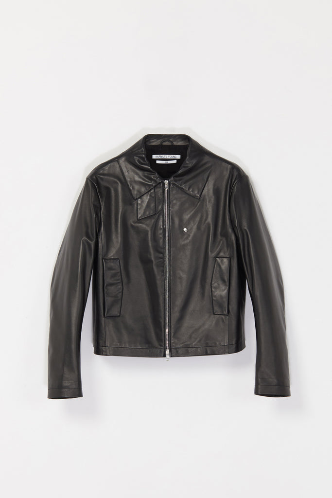 Black Molding Leather Jacket