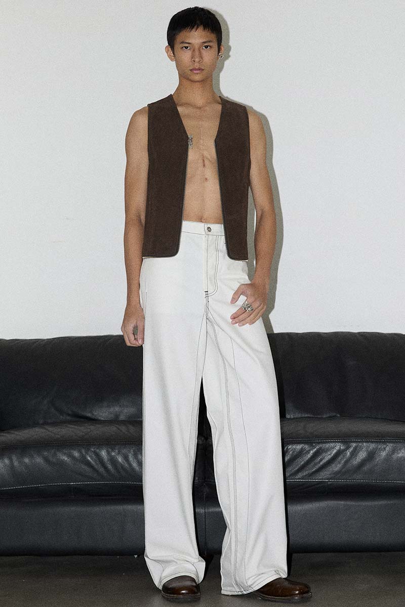 White Cuboid Wide Jeans