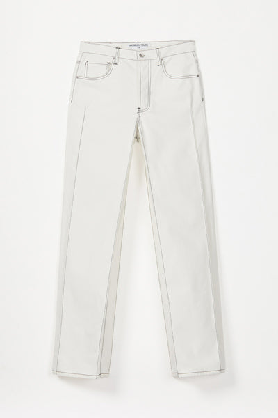 White Cuboid Wide Jeans