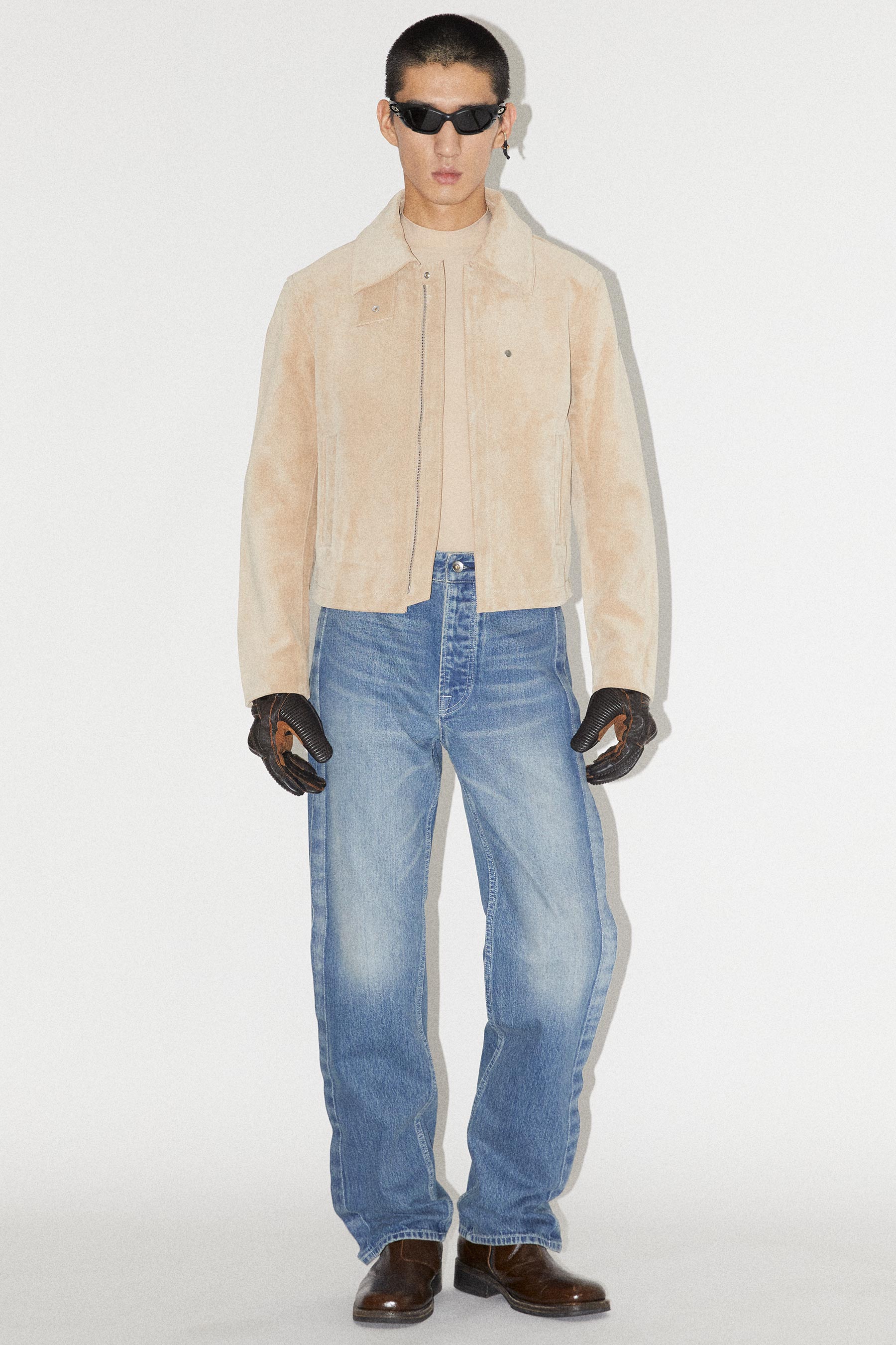 Blue Rectangle XY-plane Washed Jeans