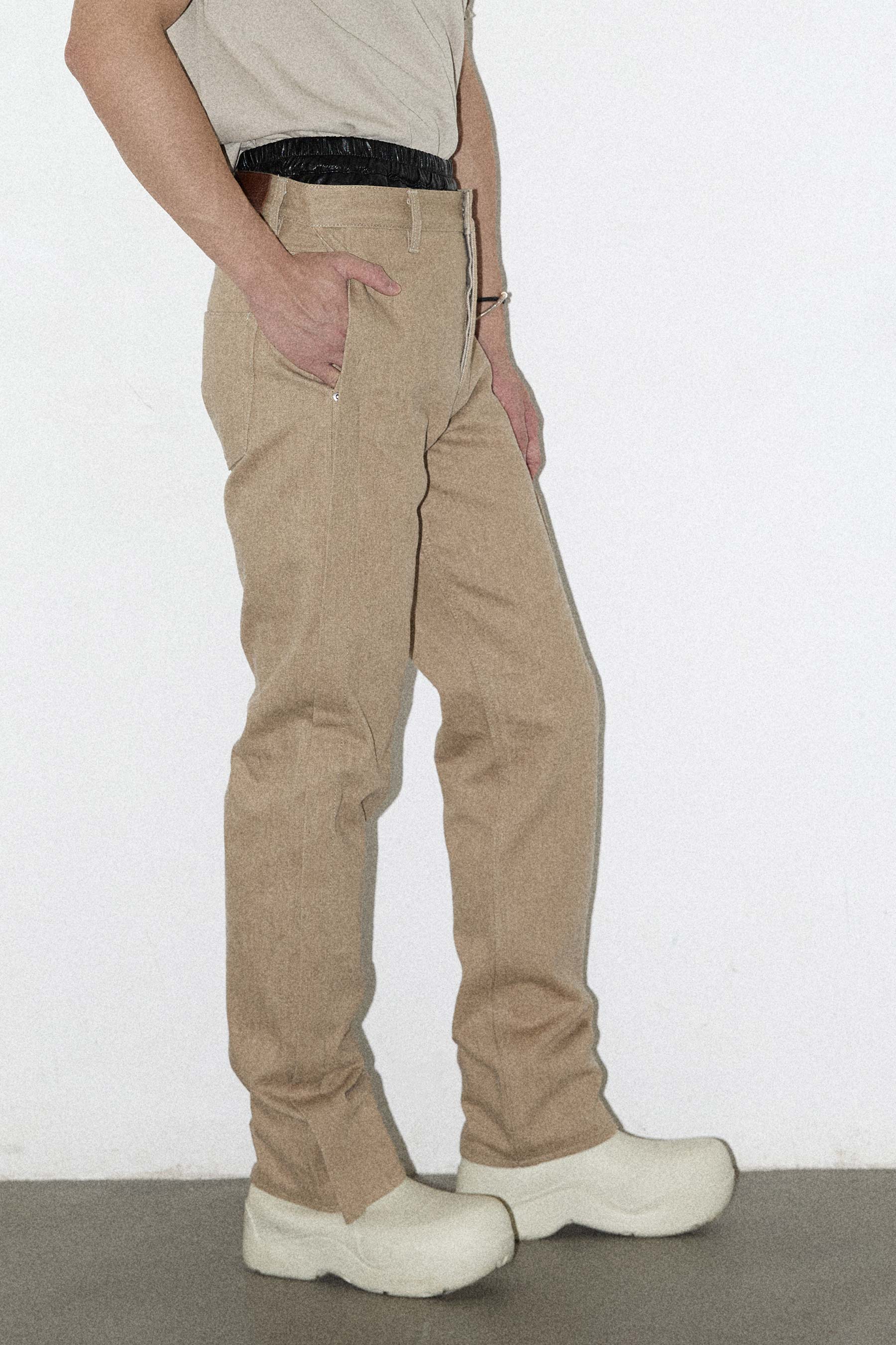 Beige Rectangle XY-plane Jeans