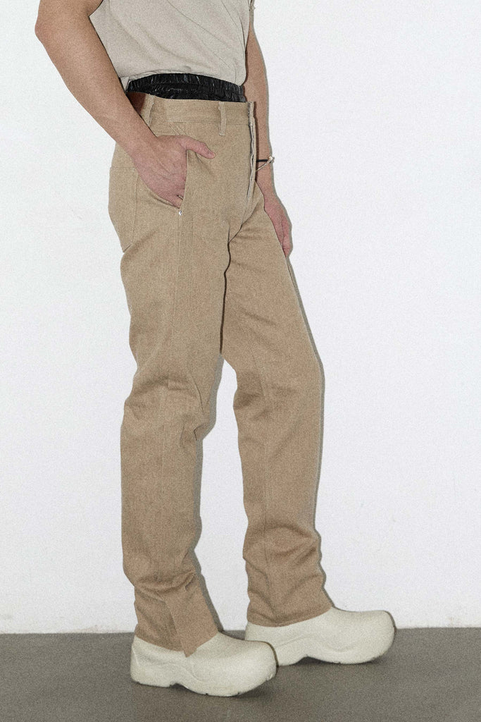 Beige Rectangle XY-plane Jeans