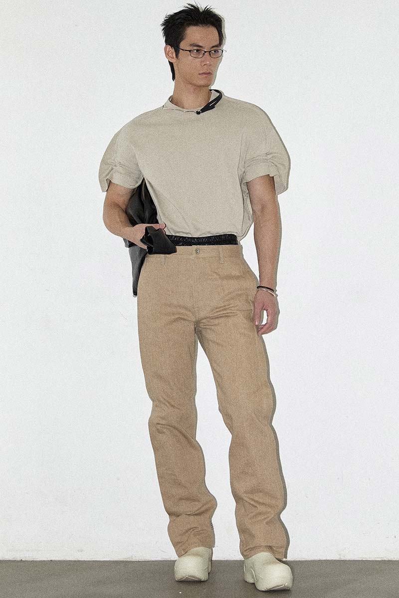 Beige Rectangle XY-plane Jeans