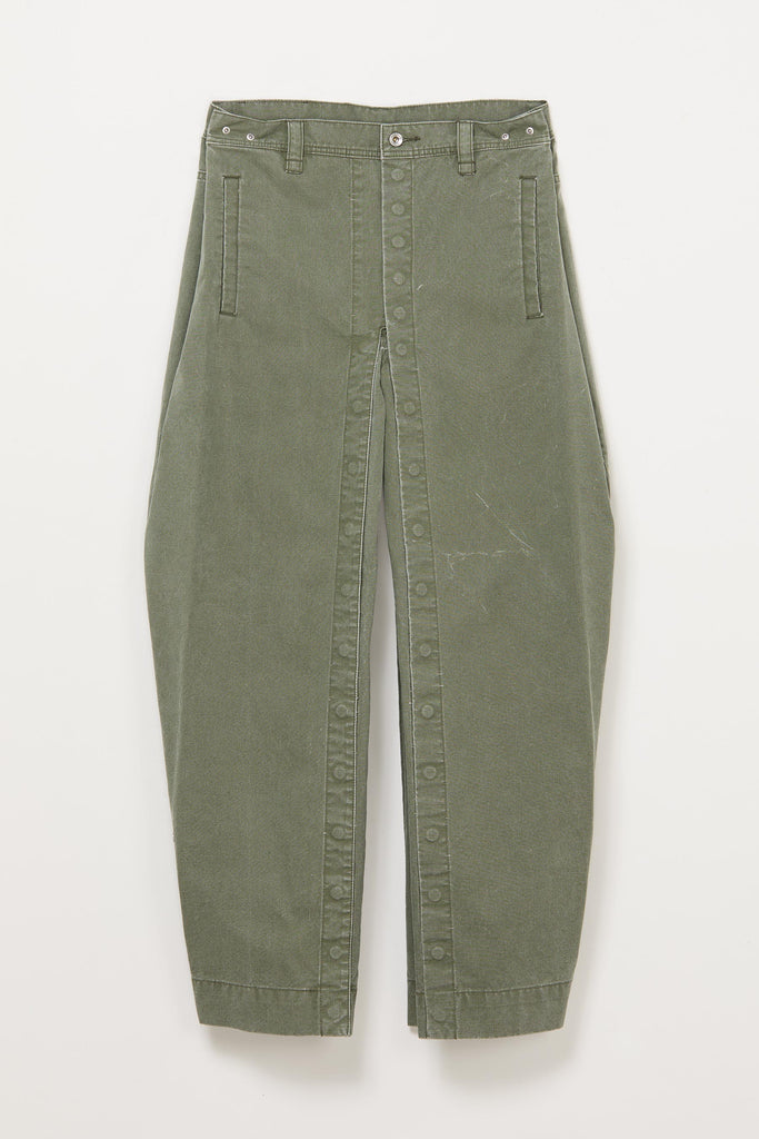 Khaki Green Rectangle XY-plane Washed Jeans