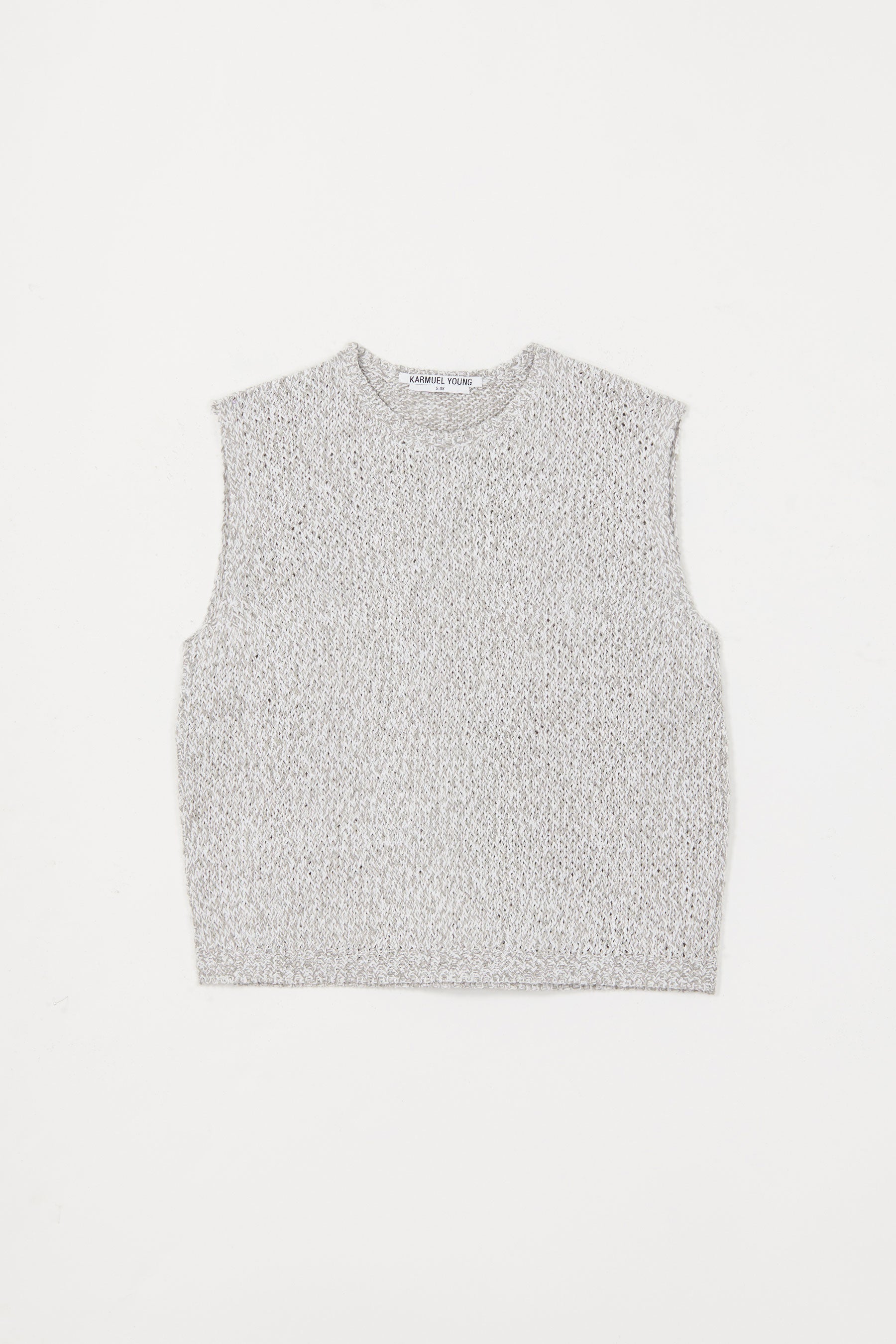 Grey Crew Neck Knit Vest