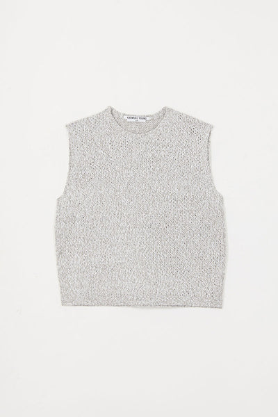 Grey Crew Neck Knit Vest