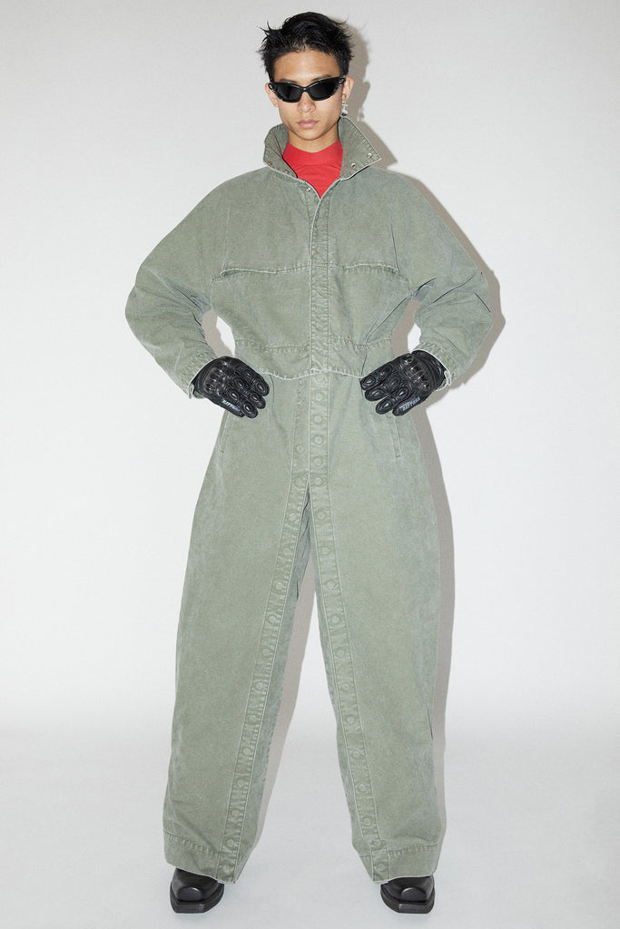 Khaki Cotton Canvas 4-in-1 Jumpsuit