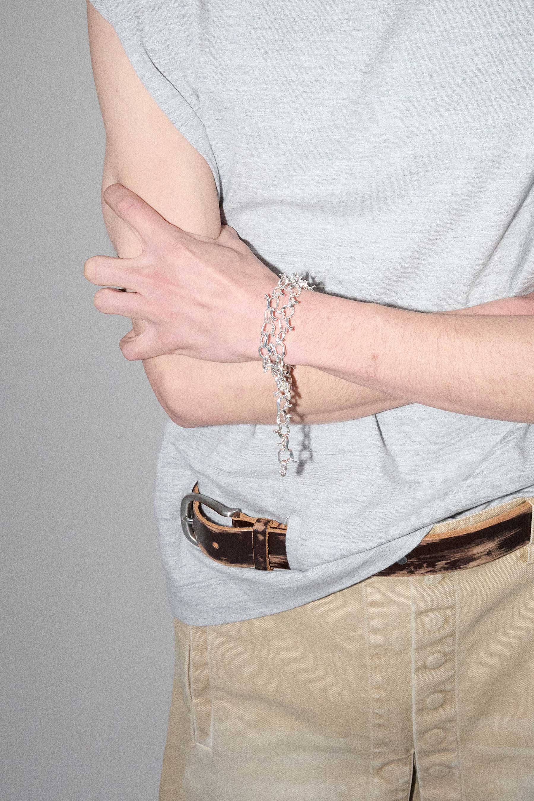 Hammer-crafted Silver Link Necklace, Large