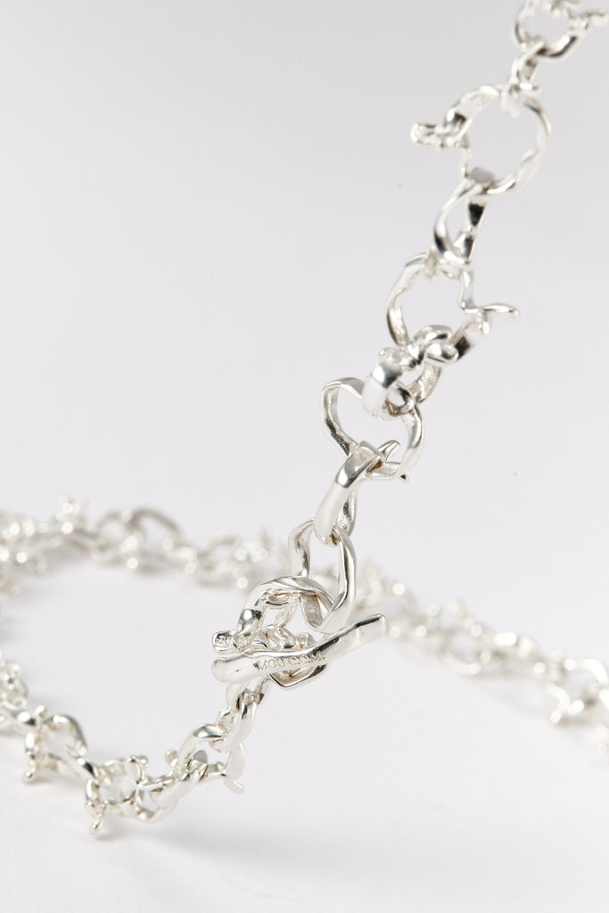 Hammer-crafted Silver Link Necklace, Large