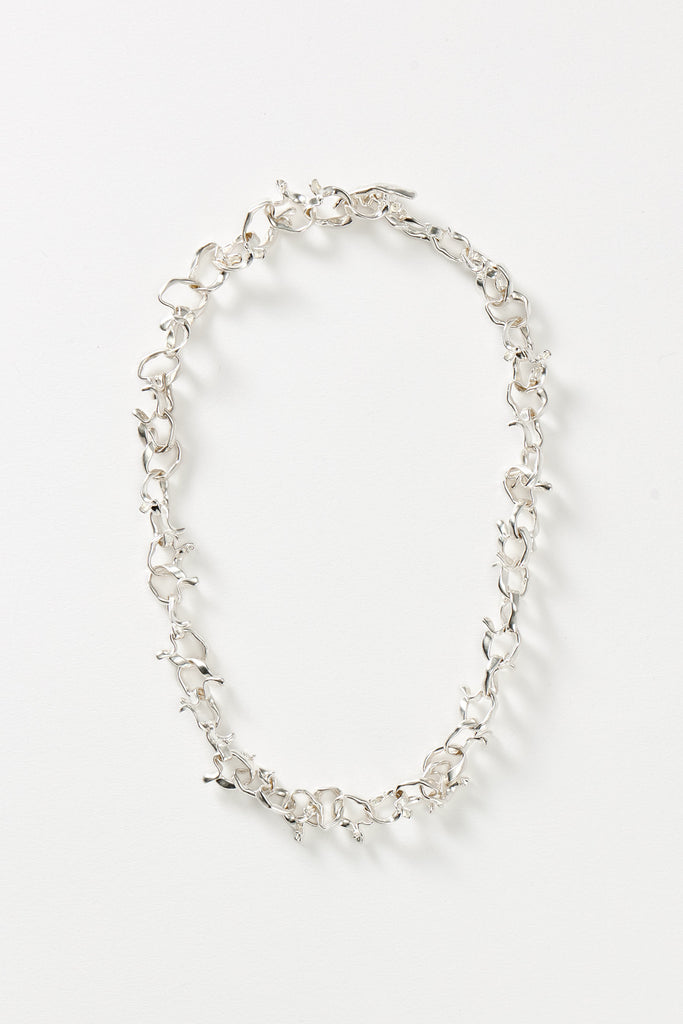 Hammer-crafted Silver Link Necklace, Large