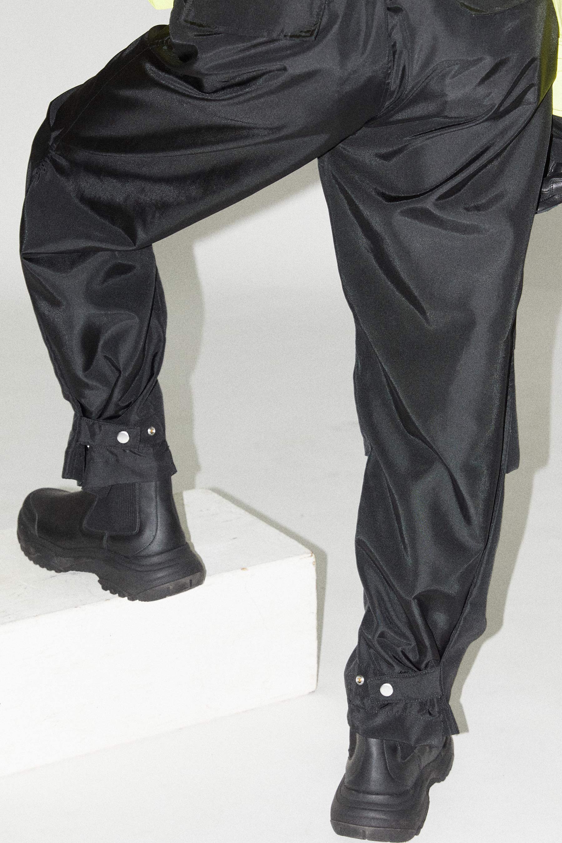 Black Biker Track Pants