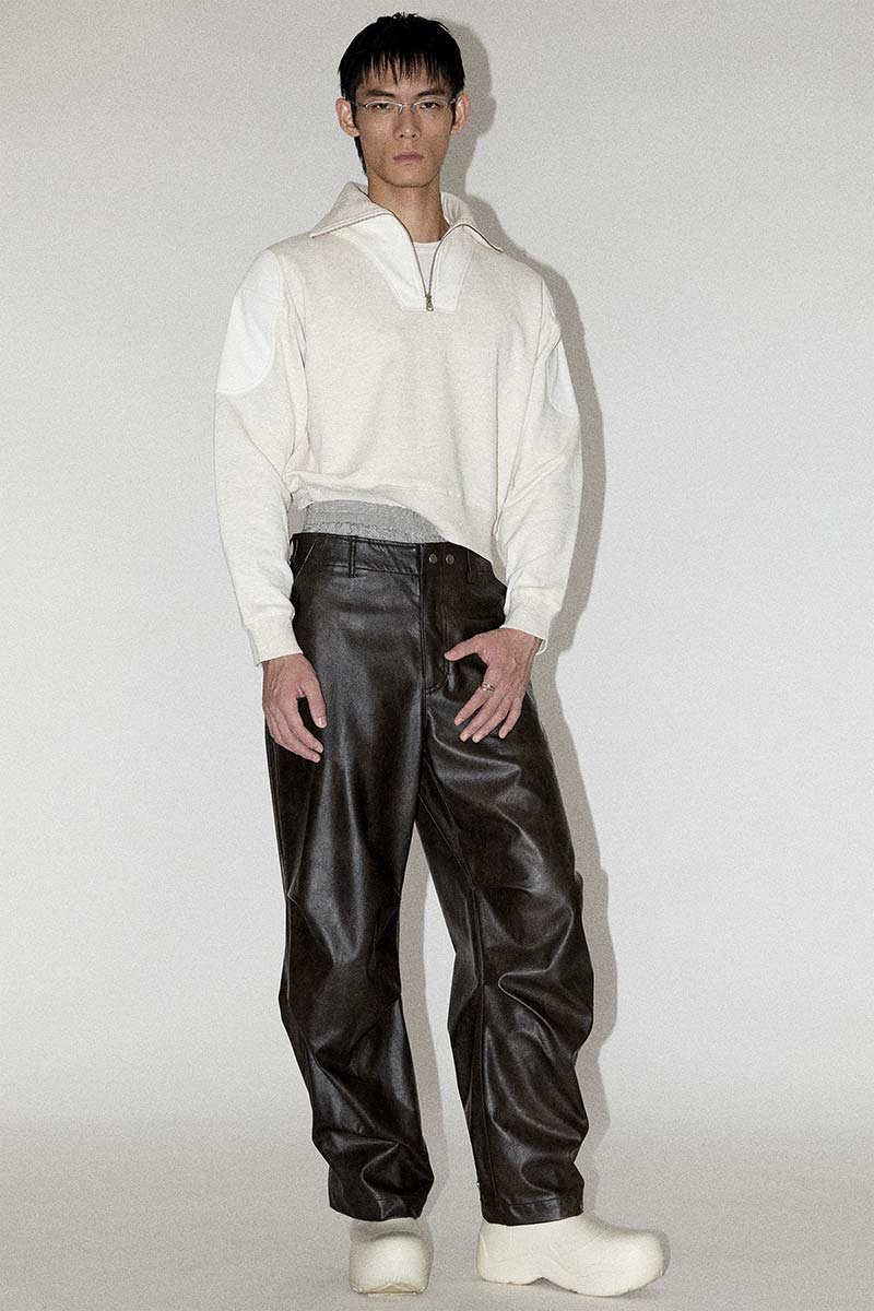 Brown Alt-Leather Biker Track Pants
