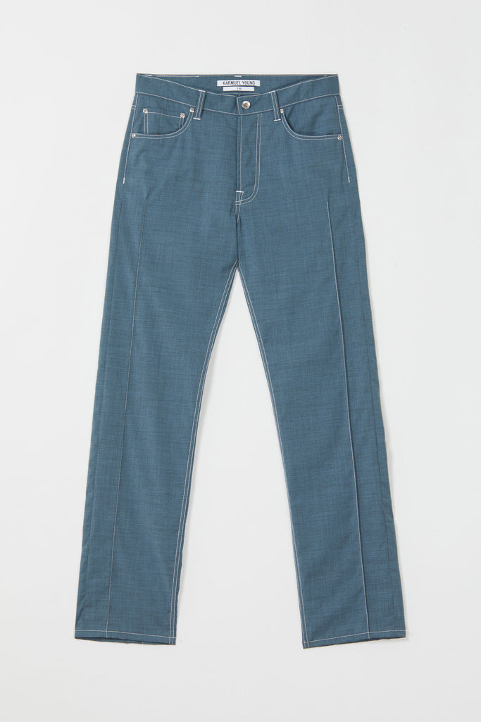 Blue Cuboid 5-Pocket Jeans