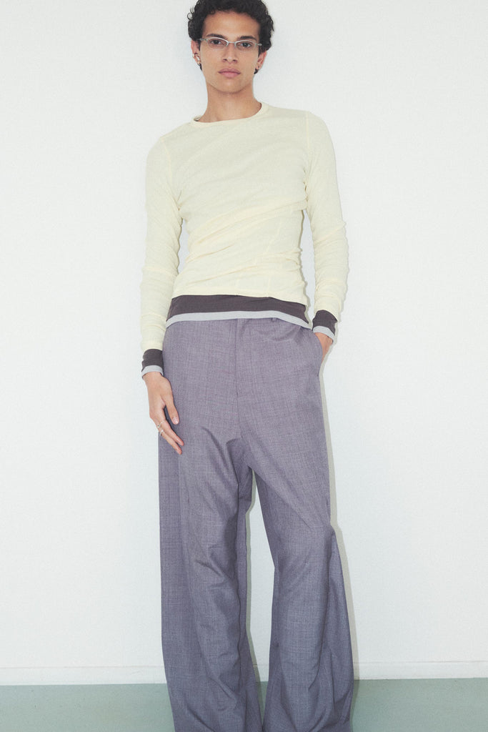 Grey Vacuum Wide Leg Pants