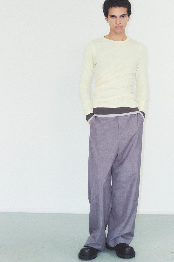 Grey Vacuum Wide Leg Pants