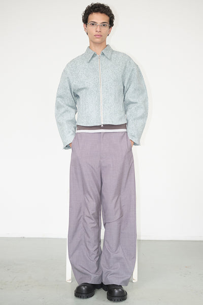 Grey Vacuum Wide Leg Pants