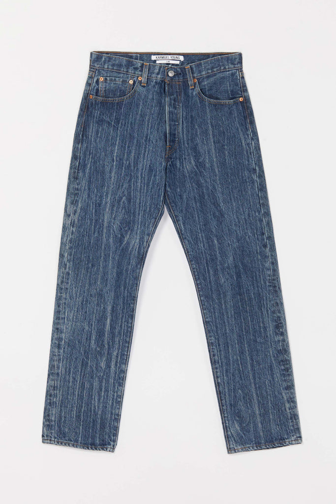 Re-edited Laser Wood Grain Jeans