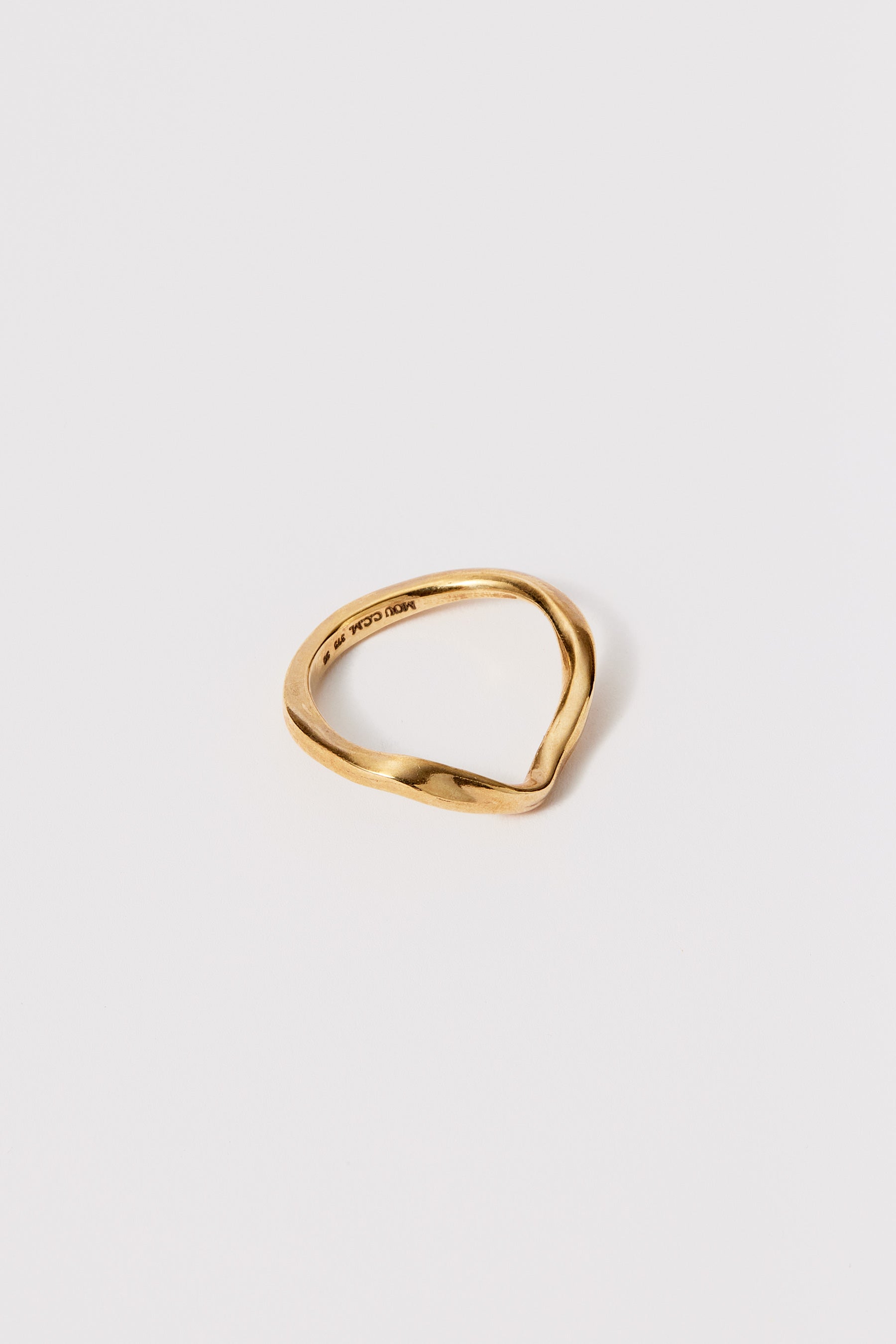 Gold Hammer-crafted Square Tube Ring