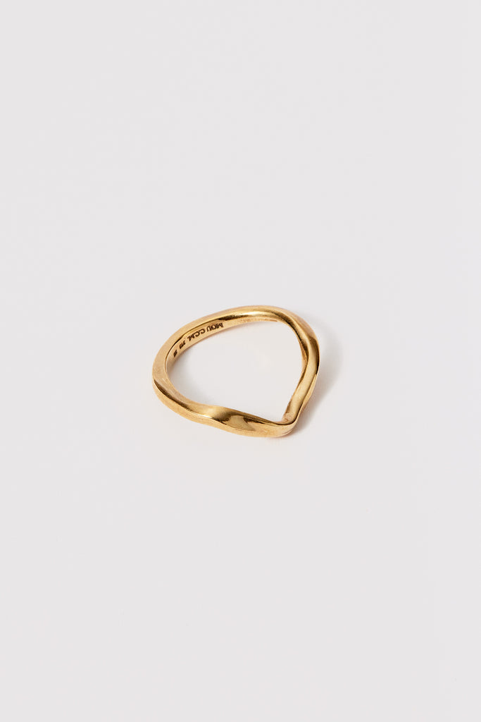 Gold Hammer-crafted Square Tube Ring