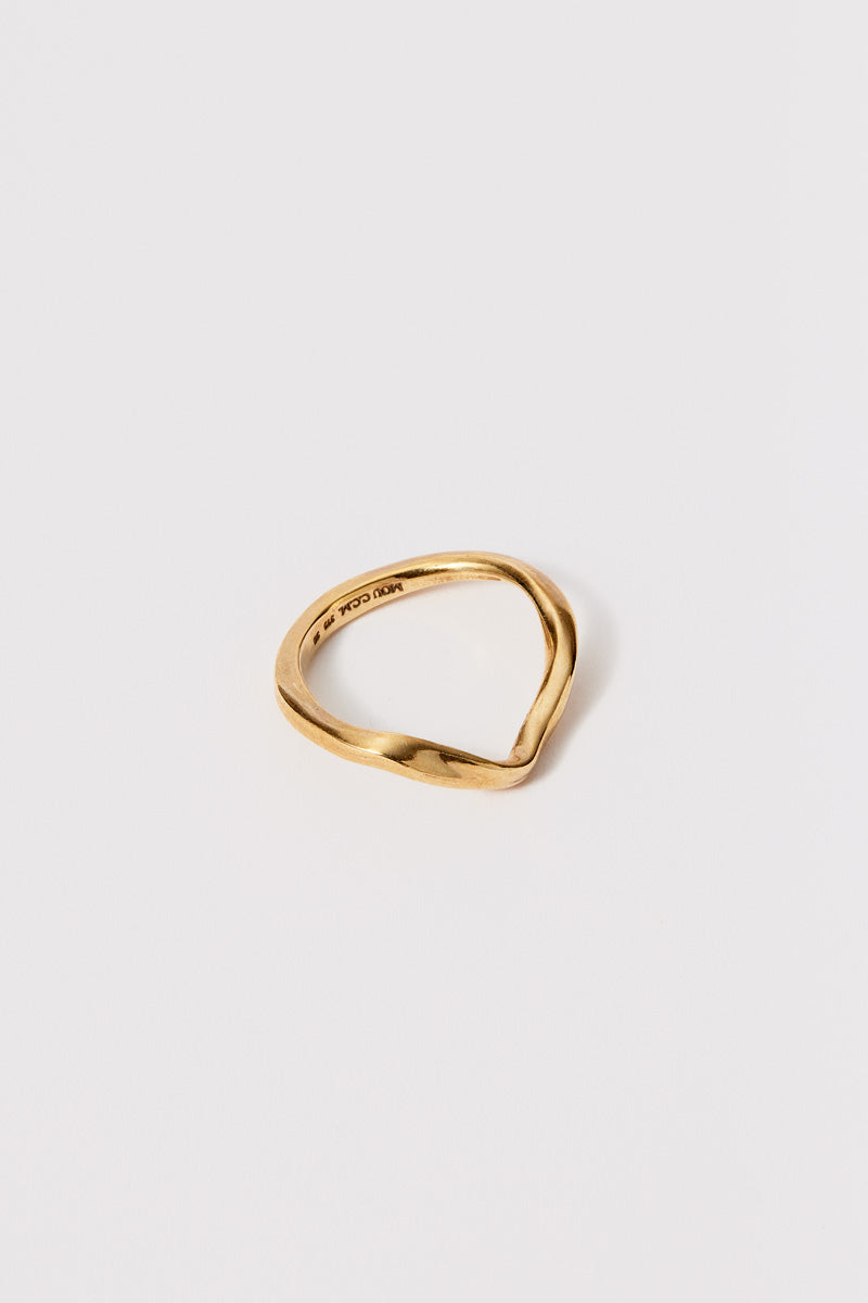 Gold Hammer-crafted Square Tube Ring