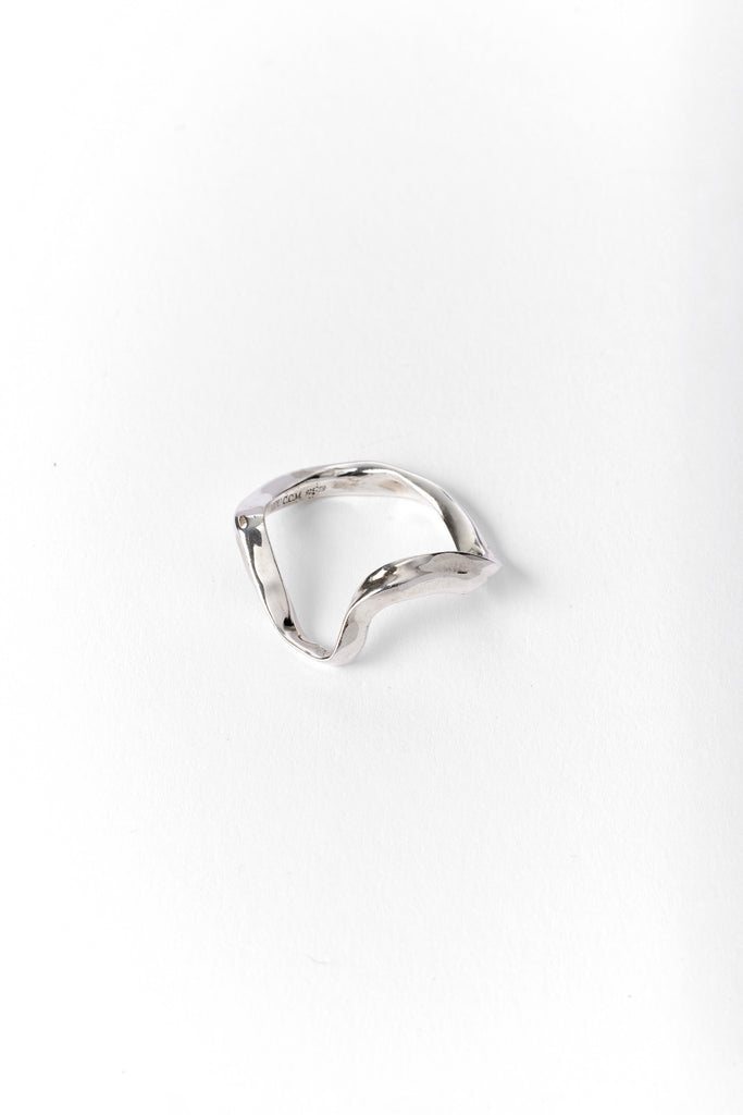 Sliver Hammer-crafted Square Tube Ring