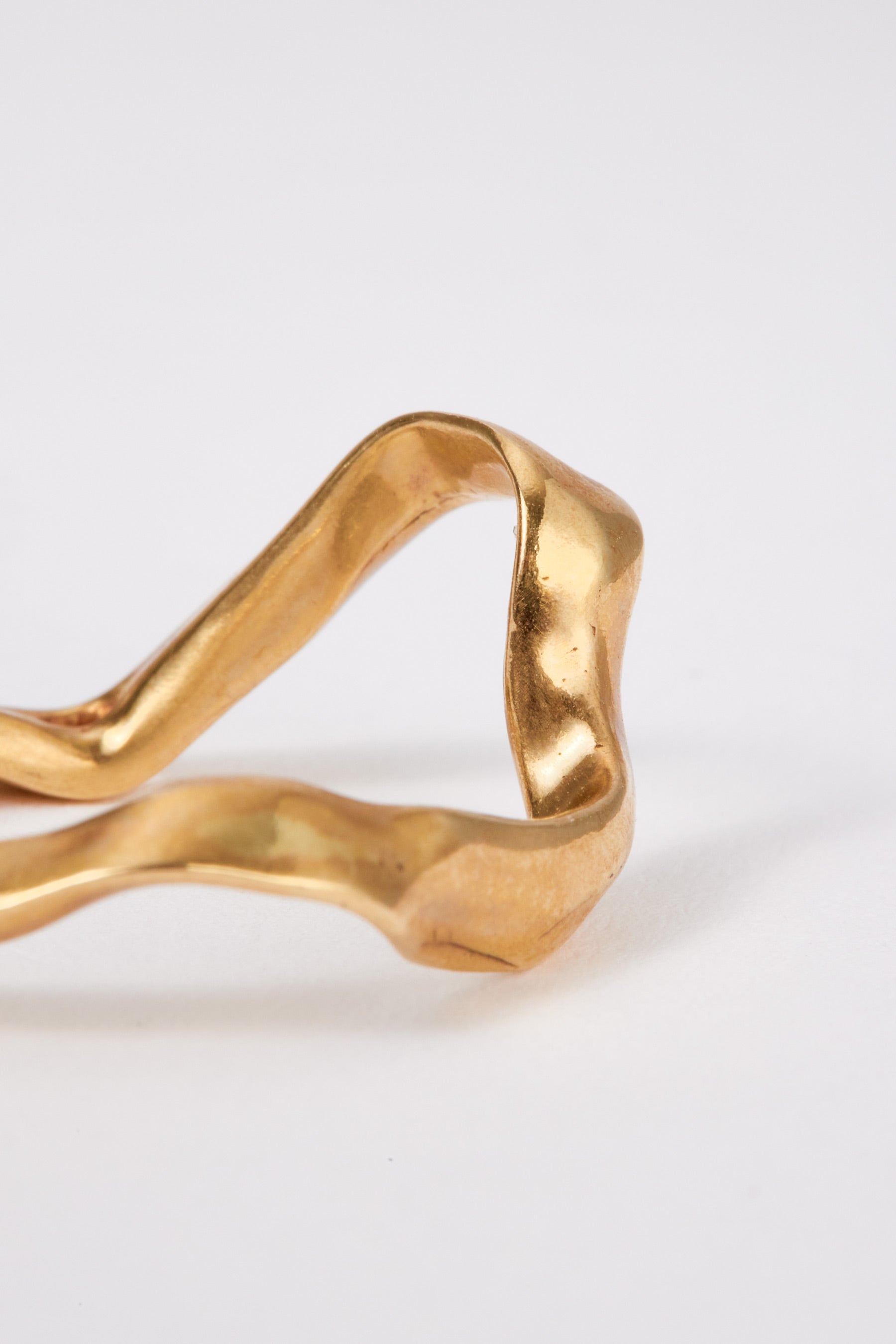 Gold Hammer-crafted Square Tube Ring