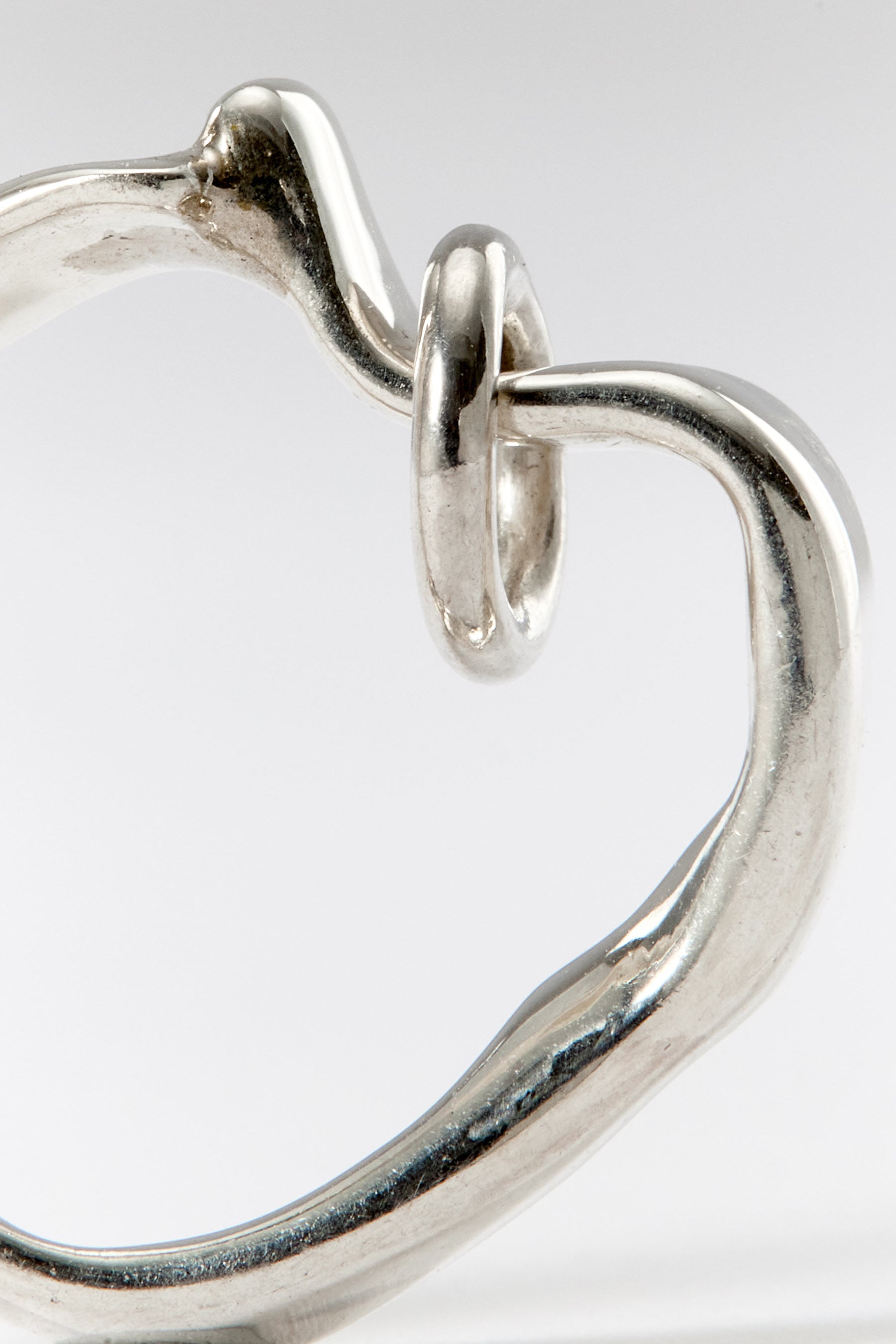 Hammer-crafted Silver Tube Ring with Ring