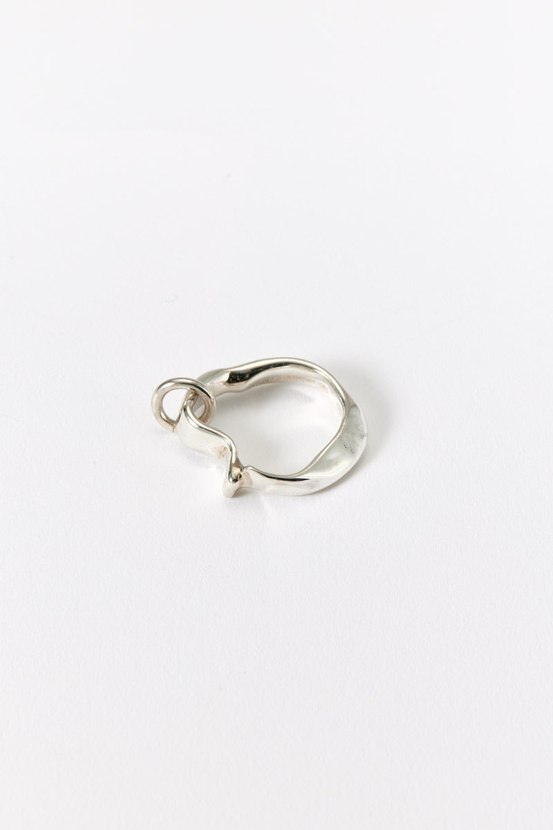 Hammer-crafted Silver Tube Ring with Ring