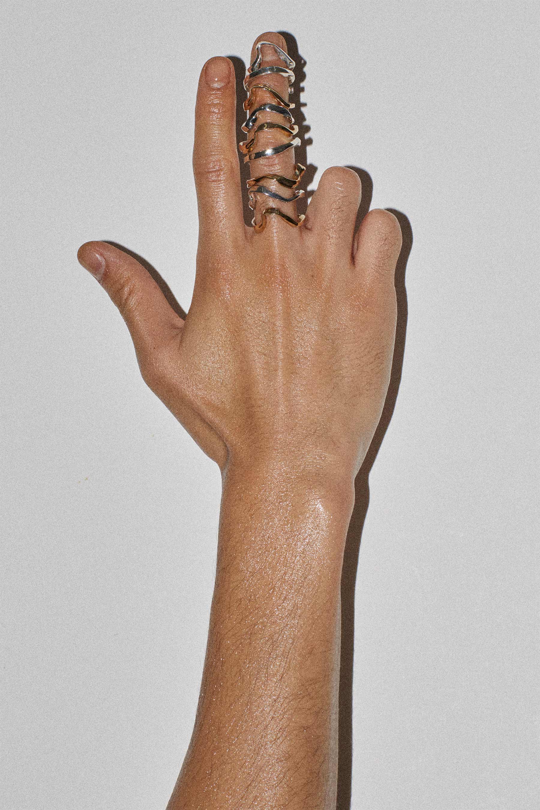 Sliver Hammer-crafted Square Tube Ring