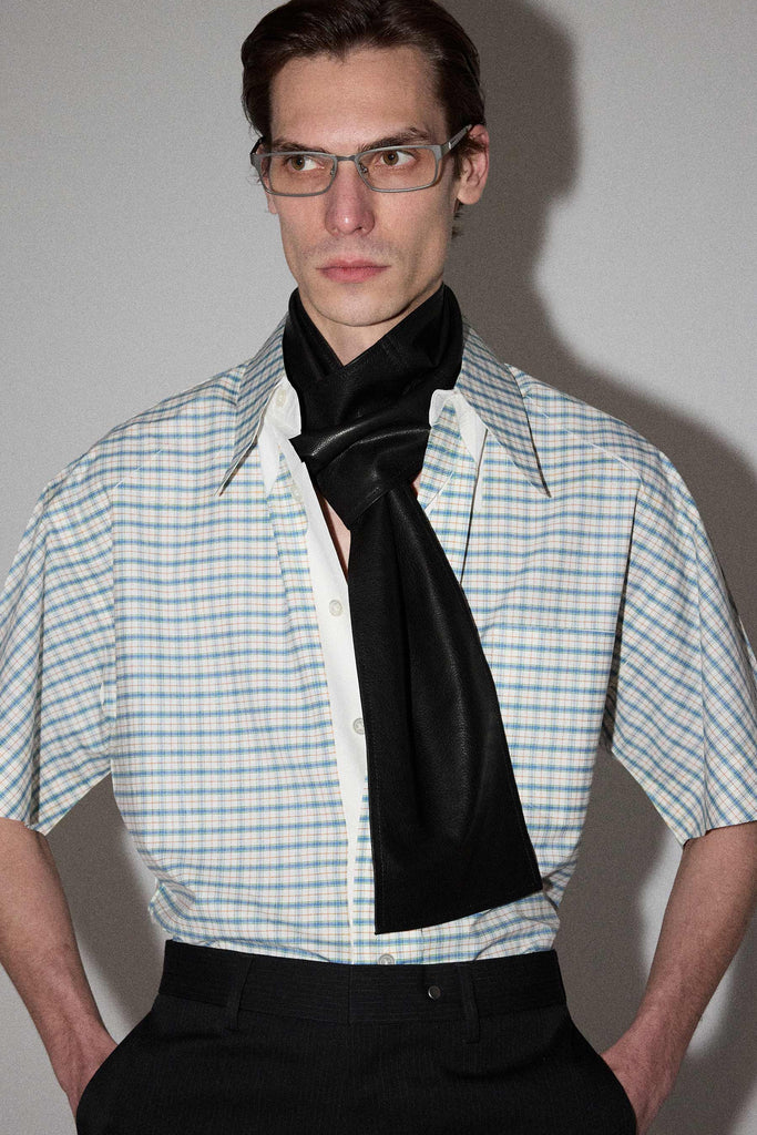Black Lamb Leather Scarf
