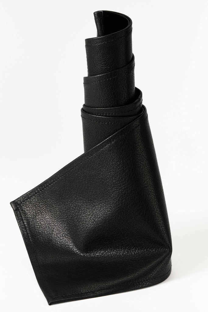 Black Lamb Leather Scarf
