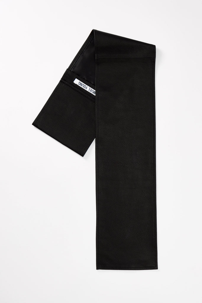 Black Lamb Leather Scarf
