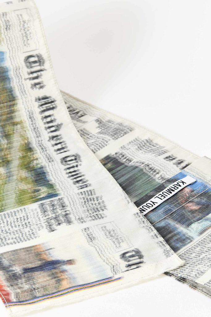 Mixed Printed Newspaper Scarf